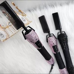 Pink Rhinestone Hot Comb